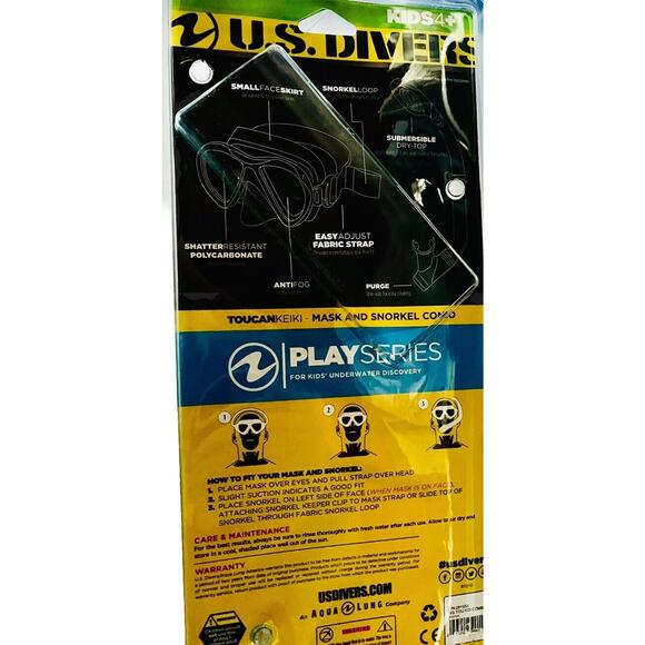 US Divers Playseries Kids Mask and Dry Top Snorkel Combo Set New In Packaging - Picture 2 of 8